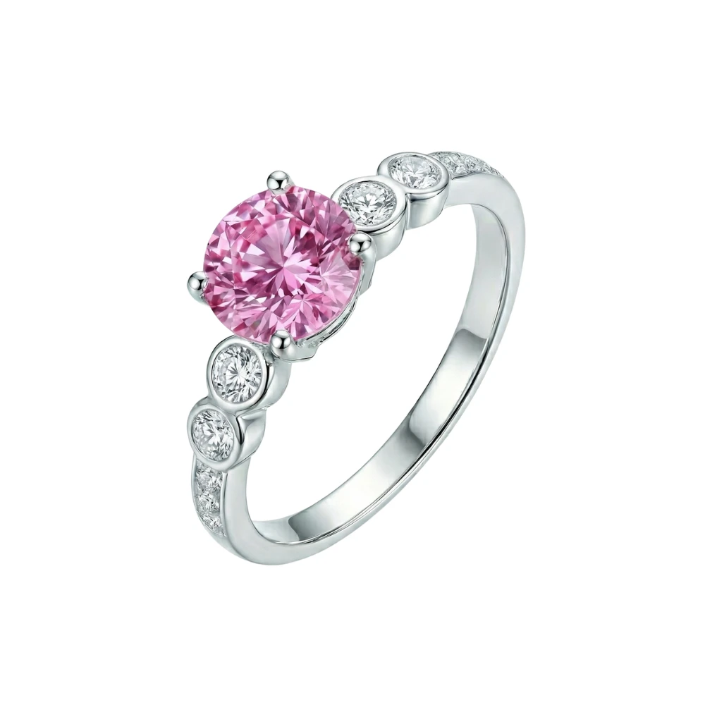 Anillo Lira Rosa Plata 925