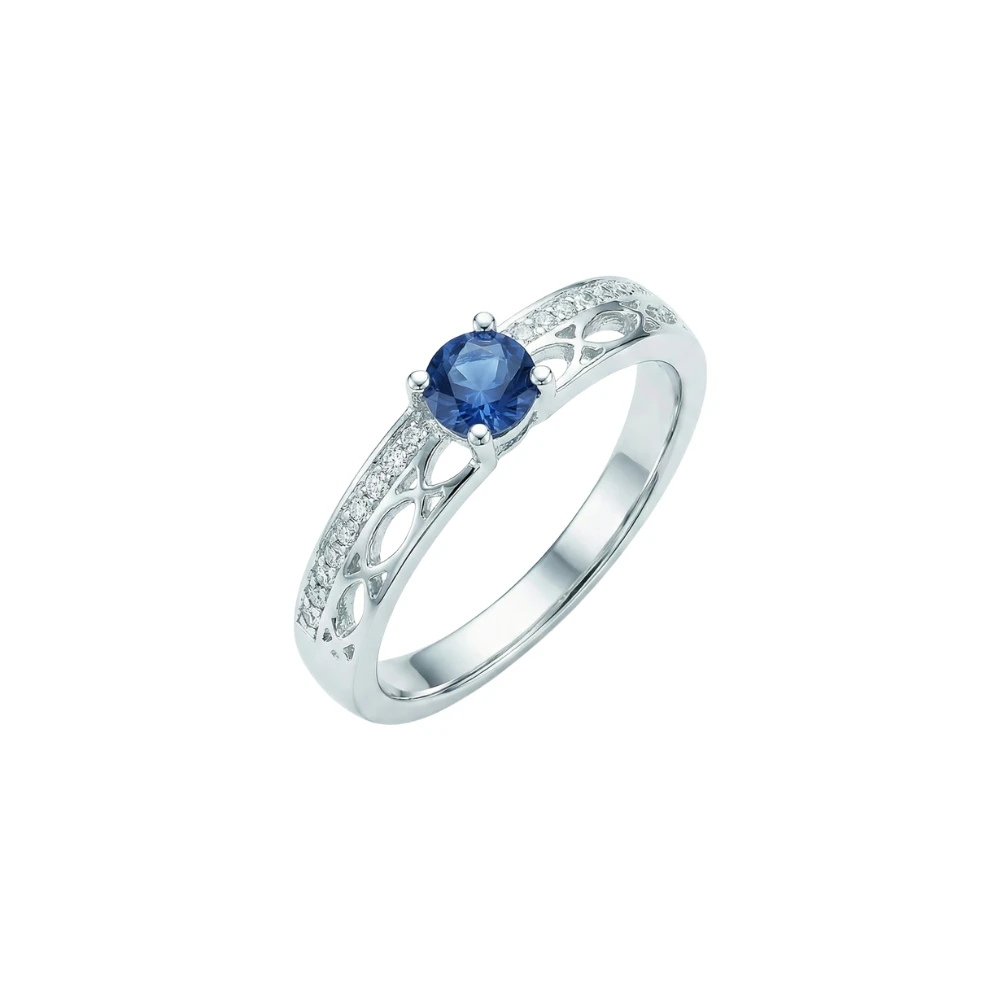 Anillo Merletto Azul Plata 925